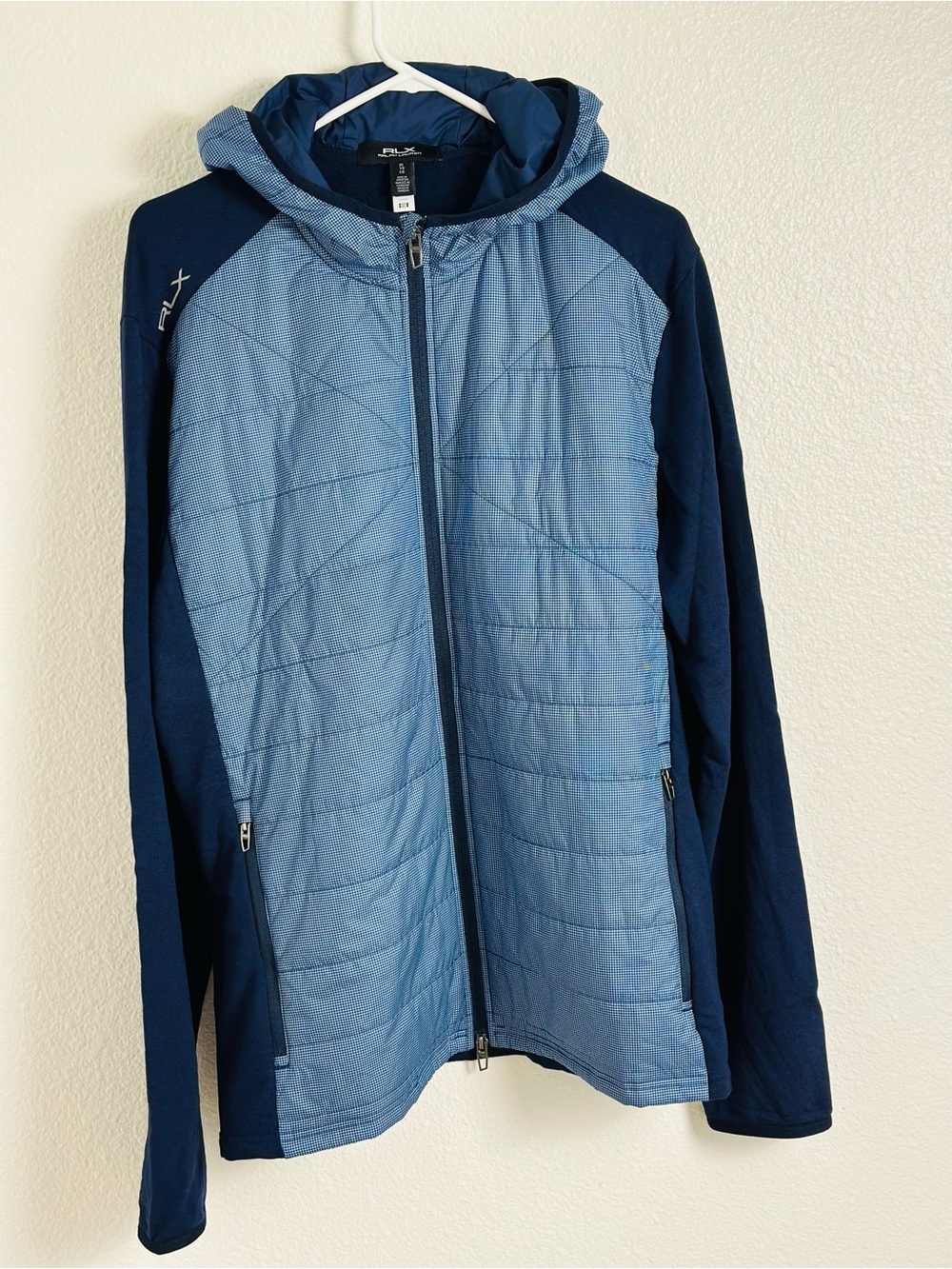 RLX Ralph Lauren Men’s Full Zip Hybrid Hooded Jacket Insulated Size XL